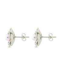 Sterling Forever Rosa Cultivated Pearl Flower Stud Earrings