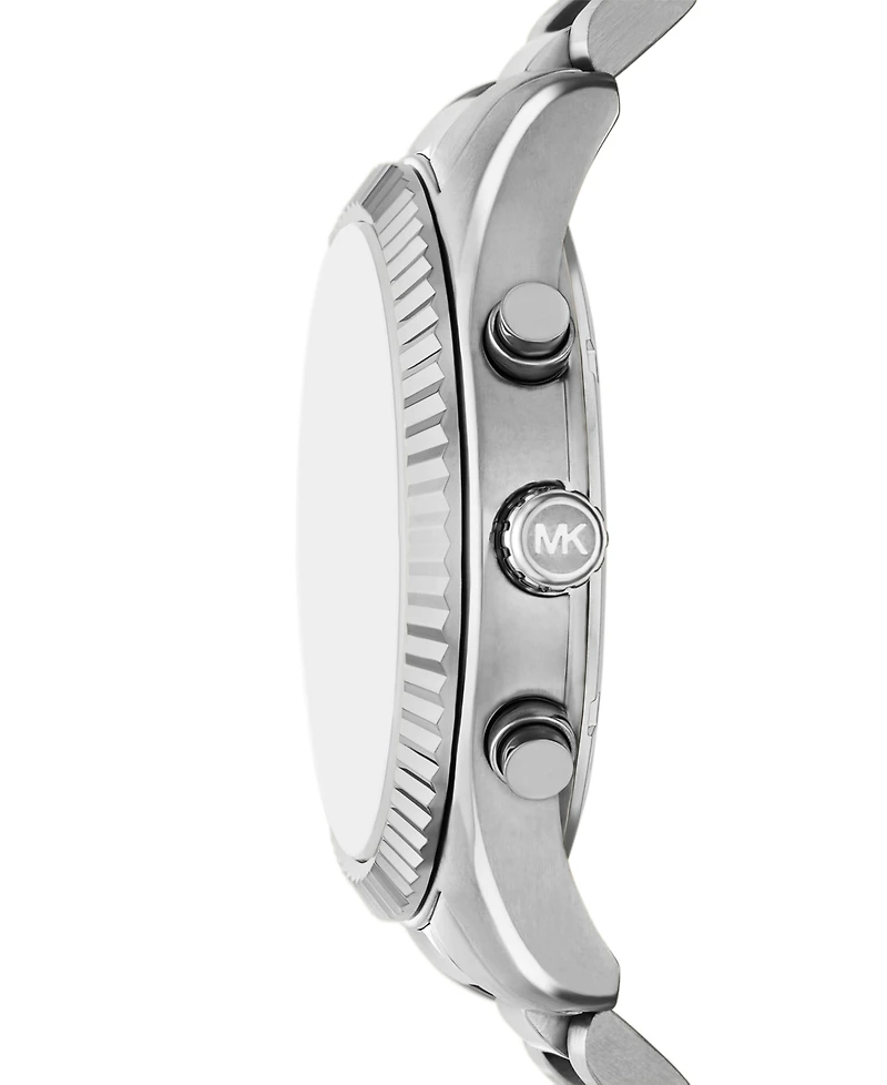 Michael Kors Men's Lexington Chronograph Silver-Tone Stainless Steel Watch, 44mm