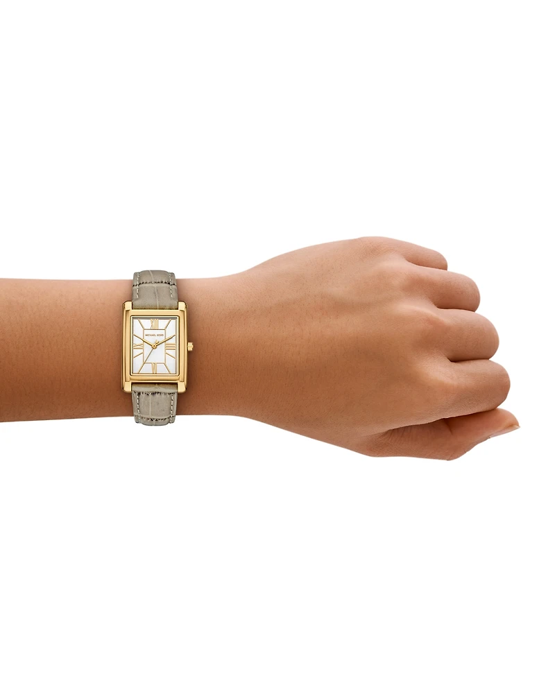 Michael Kors Women's Essex Three-Hand Nude Leather Watch, 26x36mm