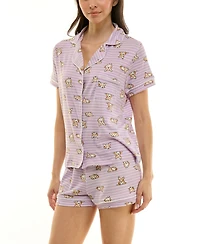 Derek Heart Women's Printed Top and Shorts Set