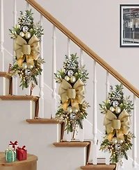 Puleo 28" Pre-Lit Adorned Artificial Banister Swag