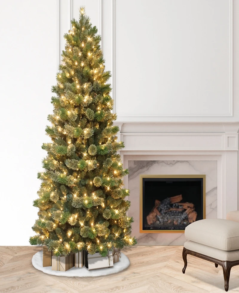 Puleo 7.5' Pre-Lit Artificial Slim Oklahoma Pine Tree