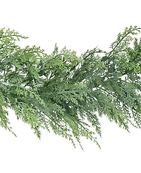 Puleo 9' x 10" Pre-Lit Battery-Operated Cedar Garland