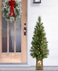 Puleo 3.5' Artificial Pre-Lit Potted Christmas Tree