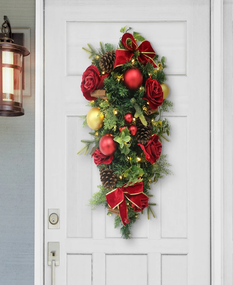 Puleo 28" Artificial Pre-Lit Adorned Swag