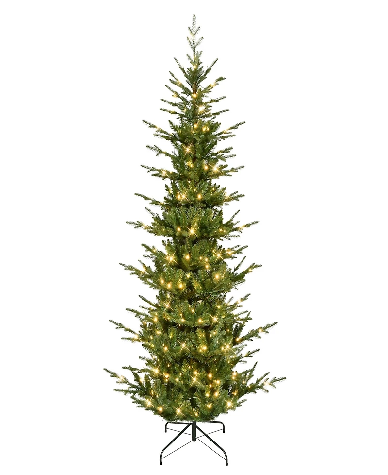 Puleo 7.5' Pre-Lit Artificial Slim Hillside Spruce Tree