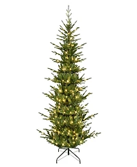 Puleo 7.5' Pre-Lit Artificial Slim Hillside Spruce Tree