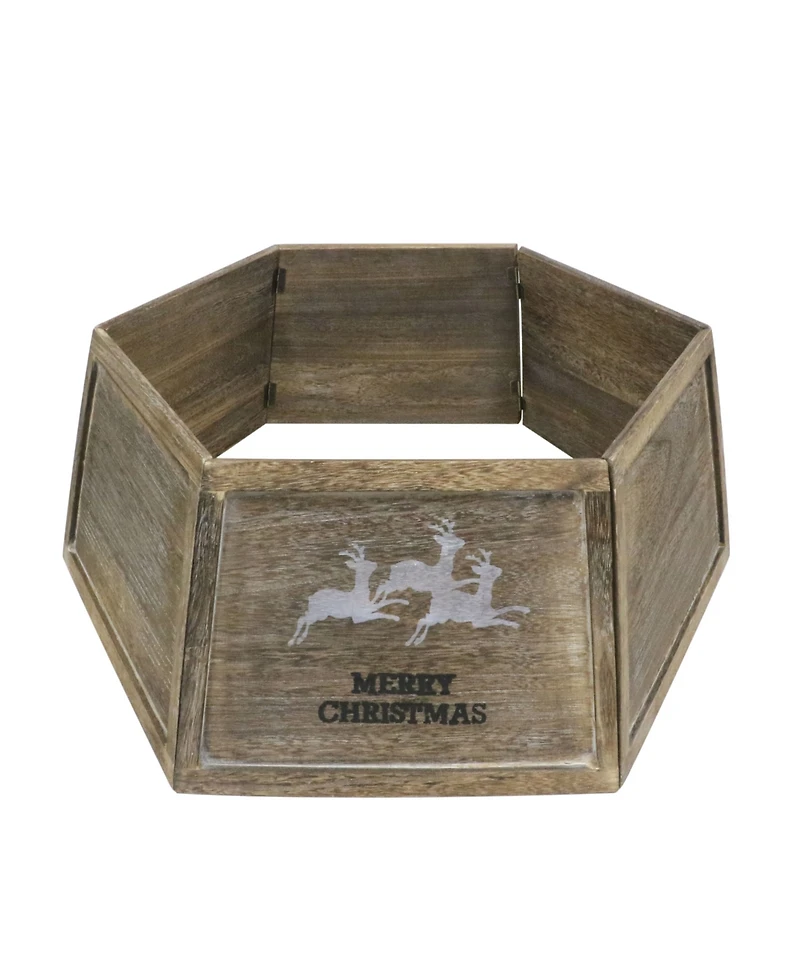 Puleo 31.5" Wood Christmas Tree Collar