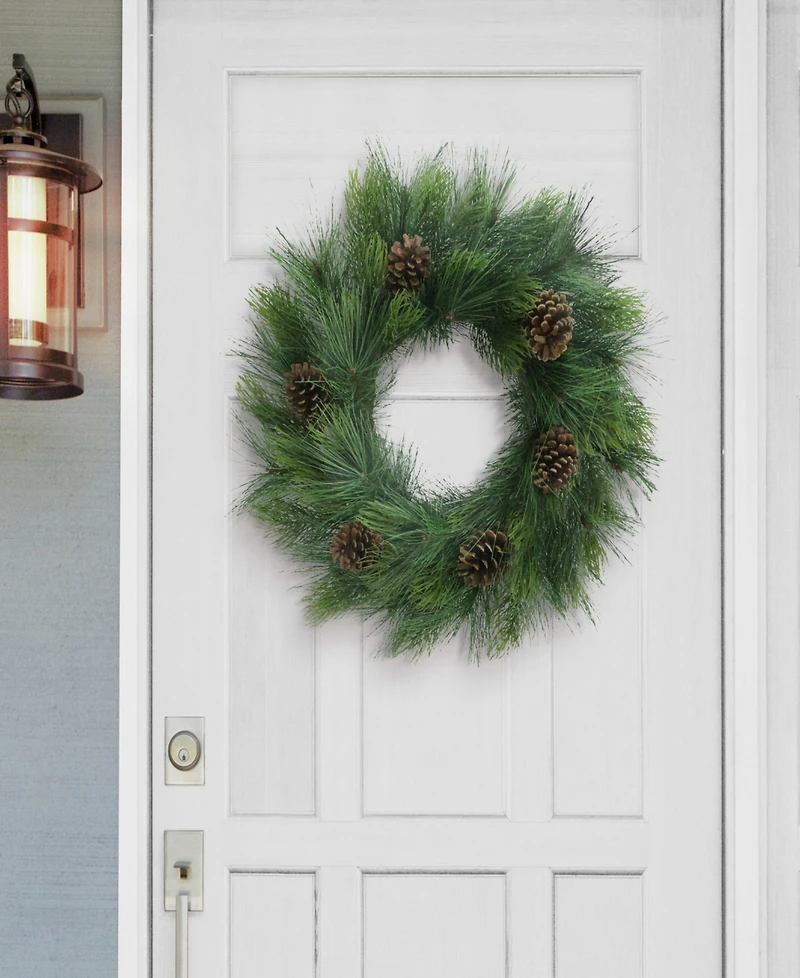 Puleo 24" Artificial Adorned Wreath with Pinecones