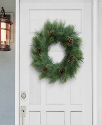 Puleo 24" Artificial Adorned Wreath with Pinecones