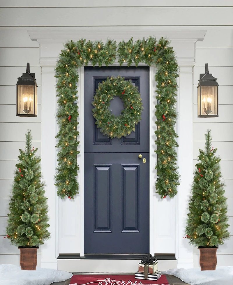 Puleo -Pc. Pre-Lit Artificial Christmas Decor Set