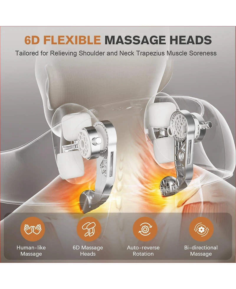 Skonyon Deep Tissue 6D Neck Massager Cordless Shiatsu Shoudler Massager with Heat Therapy