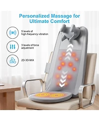 Skonyon Shiatsu Neck & Full Back Massager, Heated Seat Massager Chair Pad Cushion