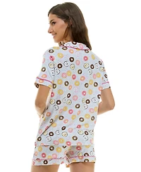 Derek Heart Women's Printed Top and Shorts Set