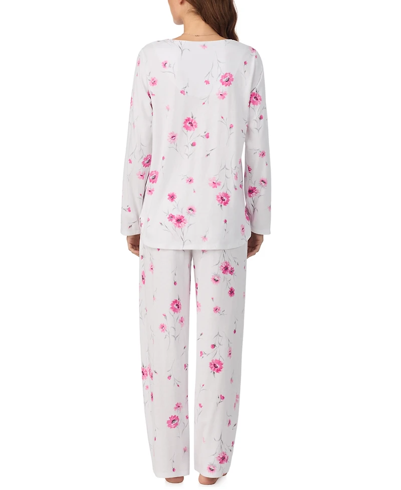 Eileen West Women's Brushed Cotton Jersey Long Sleeve Pajama Set