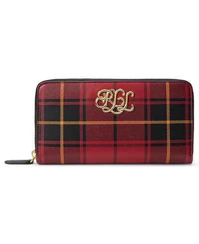 Lauren Ralph Lauren Women's Festive Plaid Print Zipper Wallet