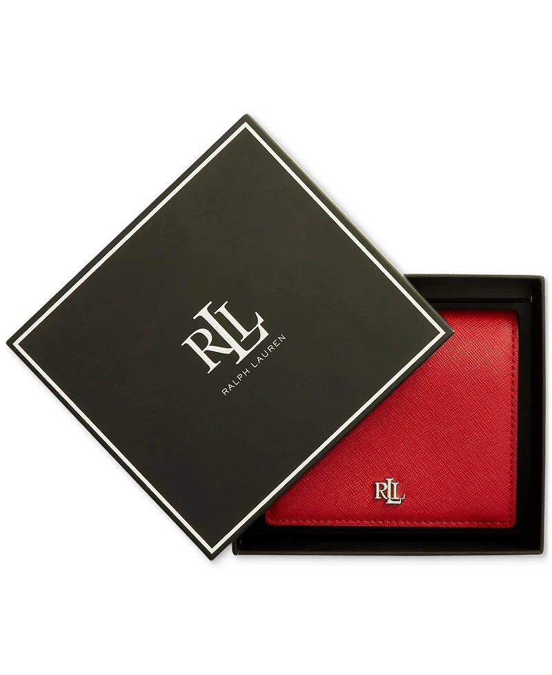 Lauren Ralph Lauren Crosshatch Leather Compact Wallet