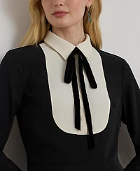 Lauren Ralph Women's Tie Neck Long Sleeve Dress