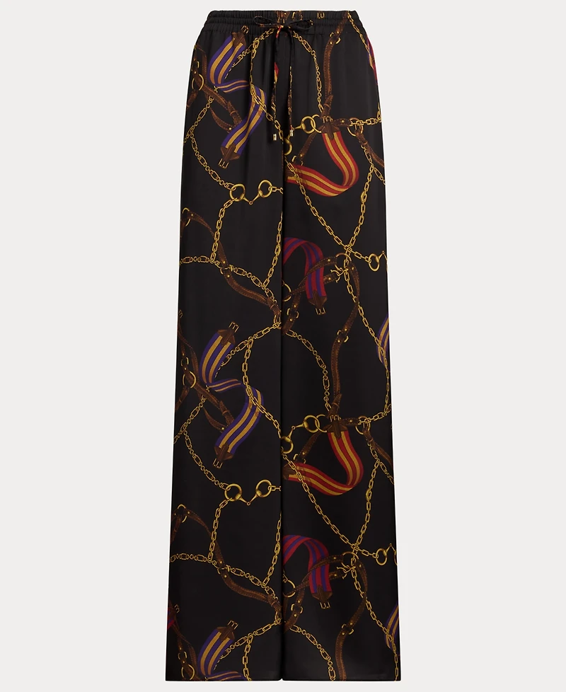 Lauren Ralph Women's Belting Print Wide Leg Pants
