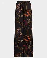 Lauren Ralph Women's Belting Print Wide Leg Pants