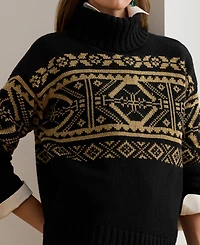 Lauren Ralph Women's Fair Isle Turtle Neck Sweater