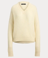 Lauren Ralph Women's Sequin Detail V-Neck Sweater