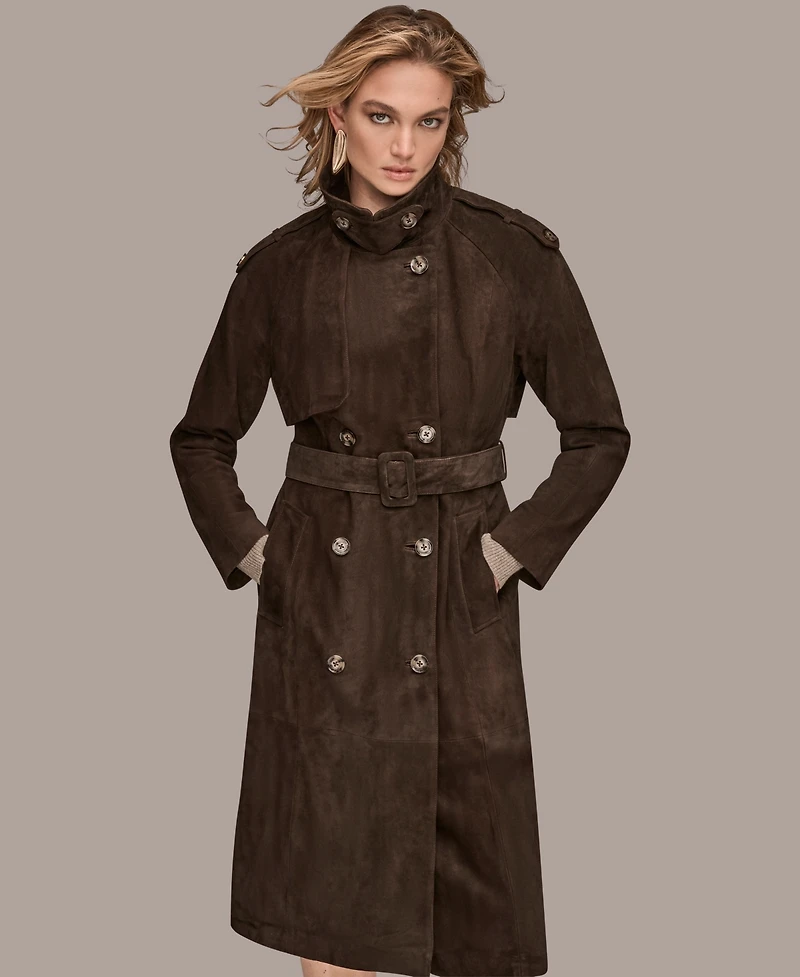 Donna Karan New York Women's Double Breasted Belted Trench Coat