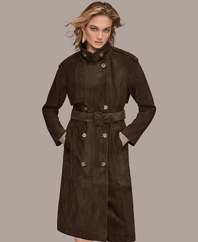 Donna Karan New York Women's Double Breasted Belted Trench Coat