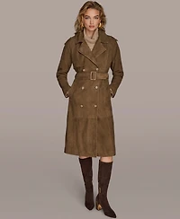 Donna Karan New York Women's Double Breasted Belted Trench Coat