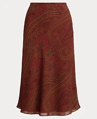 Lauren Ralph Women's Paisley Crinkle Midi Skirt