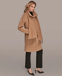 Donna Karan New York Women's Snap Button Scarf Coat