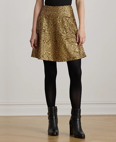 Lauren Ralph Women's Sequin Detail A-Line Skirt