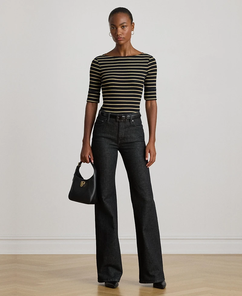 Lauren Ralph Women's Striped Boatneck T-shirt