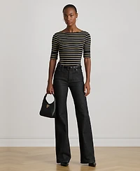 Lauren Ralph Women's Striped Boatneck T-shirt