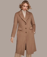 Donna Karan New York Women's Single-Breasted Stitch Trimmed Coat