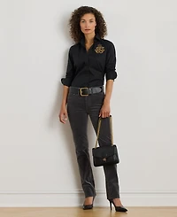 Lauren Ralph Women's Logo Detail Point Collar Shirt