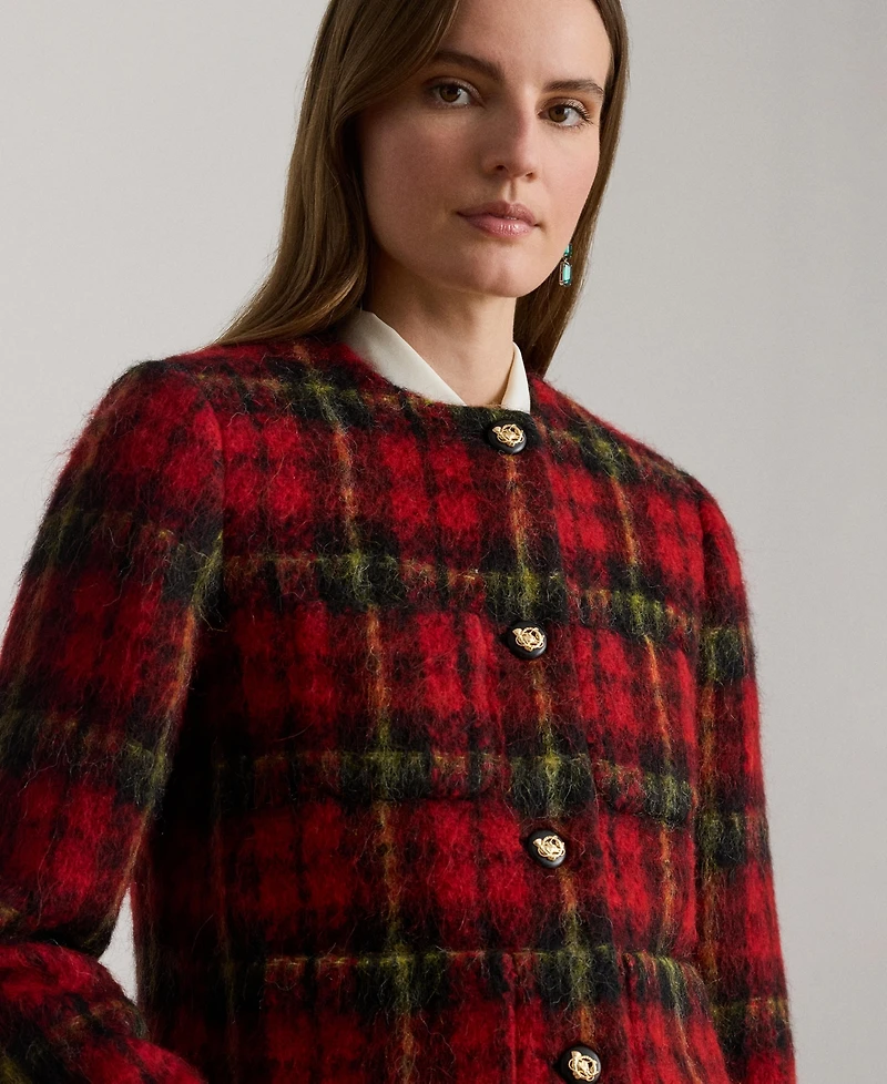 Lauren Ralph Women's Plaid Long Sleeve Jacket