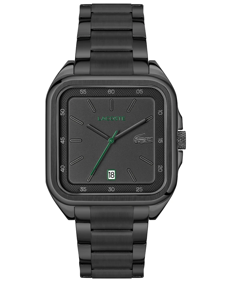 Lacoste Men's Ionic Plated Black Stainless Steel Bracelet Watch, 39mm