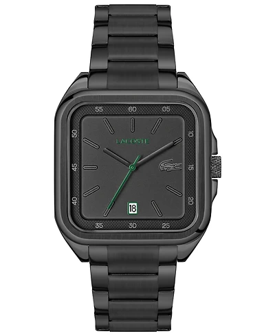 Lacoste Men's Ionic Plated Black Stainless Steel Bracelet Watch, 39mm