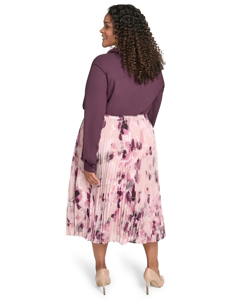 Calvin Klein Plus Printed Midi Skirt