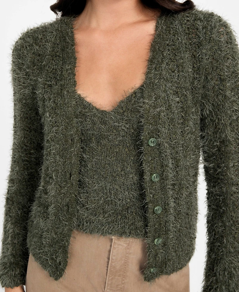 Guess Women's Bea Open Stitch Long Sleeve Cardigan Sweater