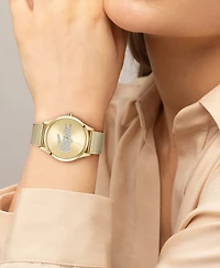 Lacoste Women's Crocodelle Gold Tone Stainless Steel Mesh Bracelet Watch, 36mm