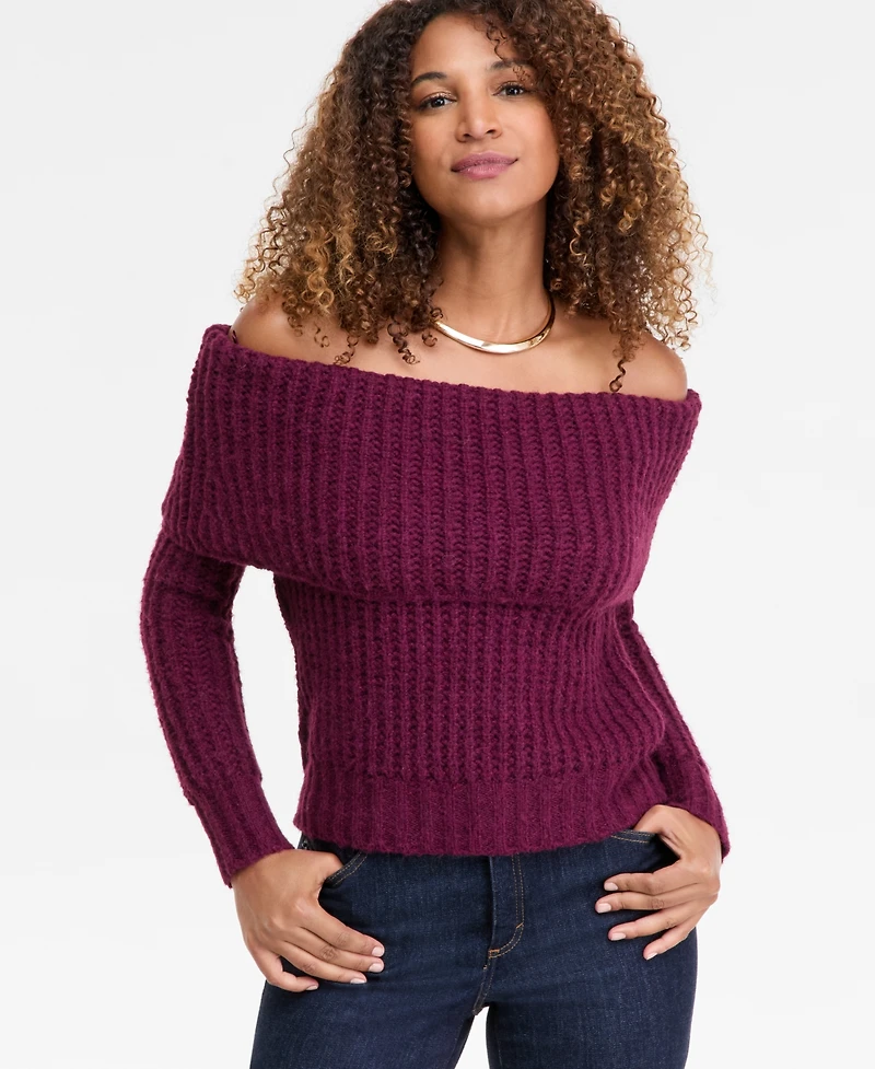 I.n.c. International Concepts Women's Lofty Off-The-Shoulder Sweater, Macy's Exclusive