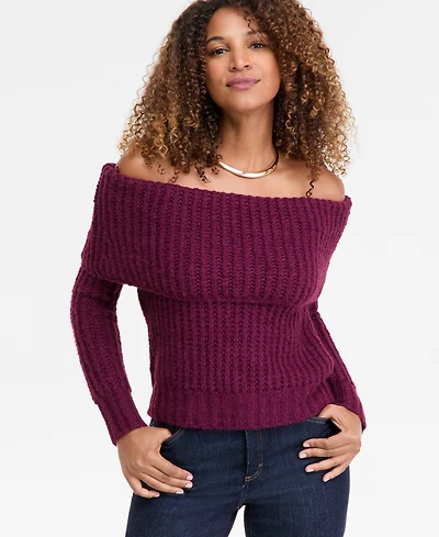 I.n.c. International Concepts Women's Lofty Off-The-Shoulder Sweater, Macy's Exclusive