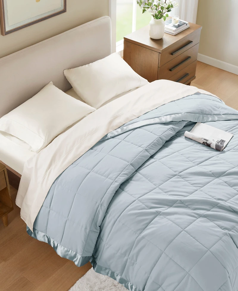 Madison Park Windom Lightweight Down Alternative Satin Trim Blanket