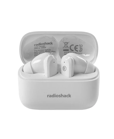 RadioShack Active Noise Cancelling True Wireless Earbuds 380 MAh IPX5 3304380 White
