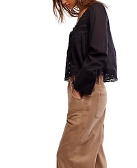 Free People Women's Embroidered Lace Shirt