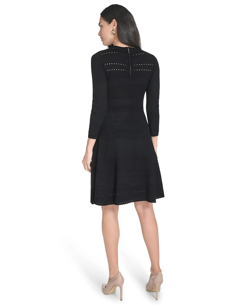 Jessica Howard Women's Textured Ottoman Fit and Flare Dress