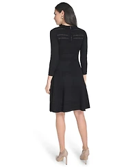 Jessica Howard Women's Textured Ottoman Fit and Flare Dress