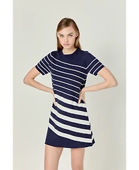 English Factory Women's Multi Stripe Mini Dress